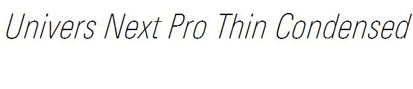 Univers Next Pro Thin Condensed Italic