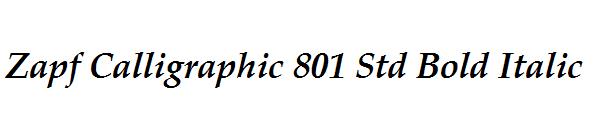 Zapf Calligraphic 801 Std Bold Italic