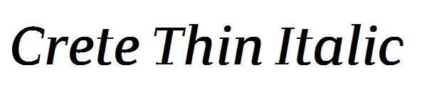 Crete Thin Italic