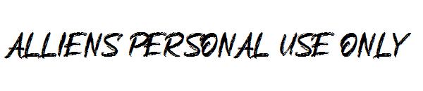 Alliens Personal Use Only字体