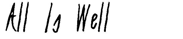 All Is Well字体