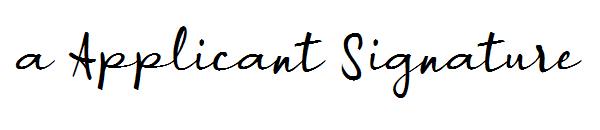 a Applicant Signature字体