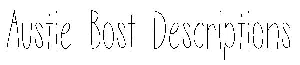 Austie Bost Descriptions字体