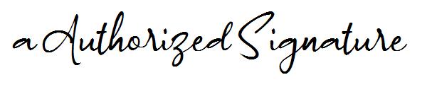 a Authorized Signature字体