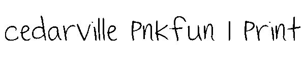 Cedarville Pnkfun 1 Print字体