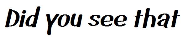 Did you see that字体