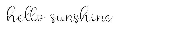 hello sunshine字体