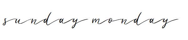 sunday monday字体