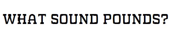 WHAT SOUND POUNDS?字体