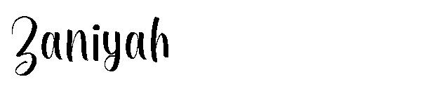 Zaniyah字体
