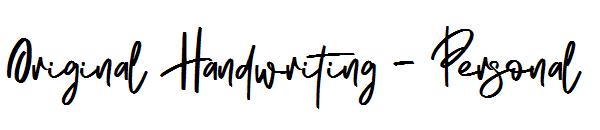 Original Handwriting - Personal