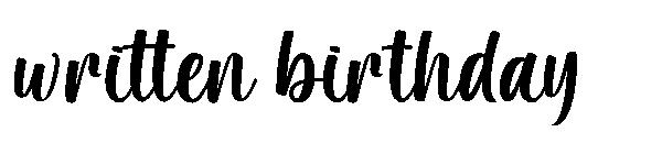 Written birthday字体