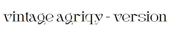 vintage agriqy - version字体