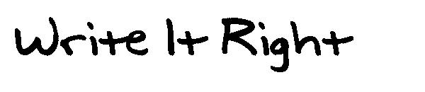 Write It Right字体