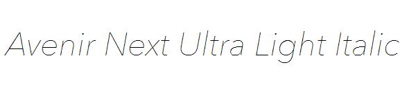 Avenir Next Ultra Light Italic字体