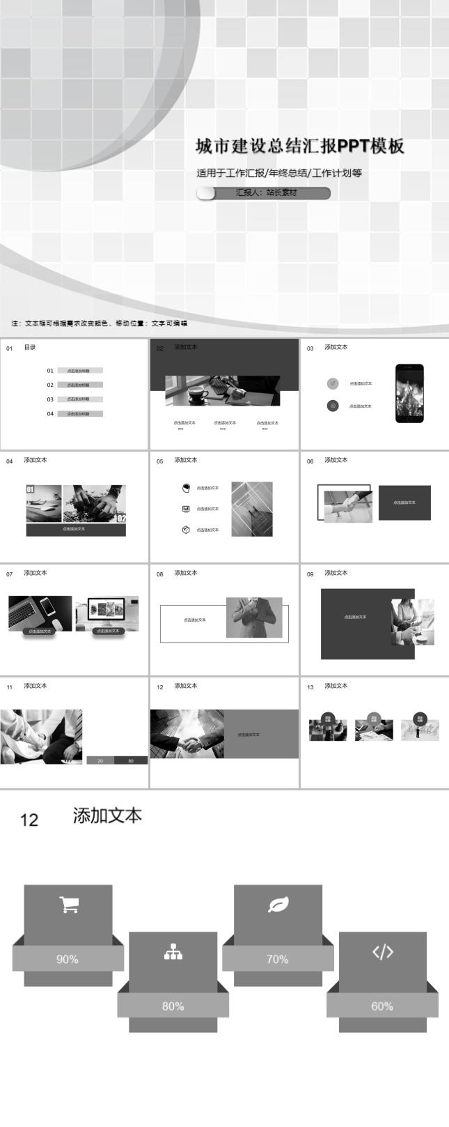 城市建设总结汇报PPT模板